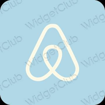 Aesthetic pastel blue Airbnb app icons