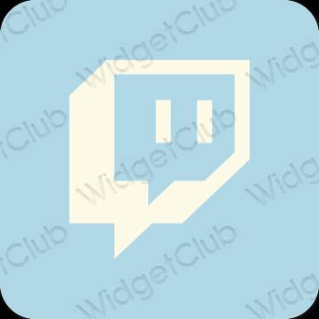 Estetico blu pastello Twitch icone dell'app