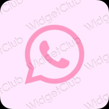 Aesthetic purple WhatsApp app icons