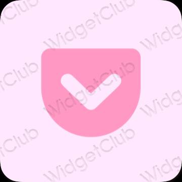 Aesthetic purple Pocket app icons