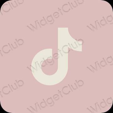 Aesthetic pastel pink TikTok app icons