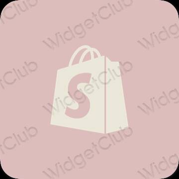 Aesthetic pastel pink Shopify app icons