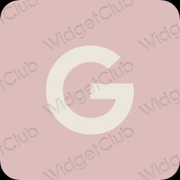 زیبایی شناسی صورتی پاستلی Google آیکون های برنامه