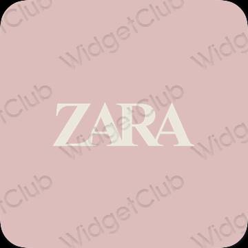 Aesthetic pastel pink ZARA app icons