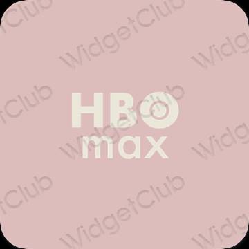 زیبایی شناسی صورتی پاستلی HBO MAX آیکون های برنامه