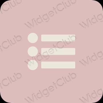 Aesthetic pastel pink Reminders app icons