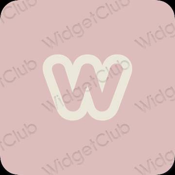 Aesthetic pastel pink Weebly app icons