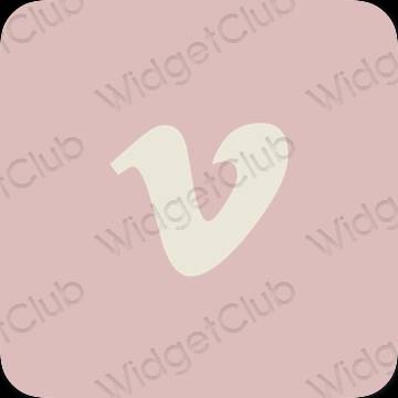 Aesthetic pastel pink Vimeo app icons