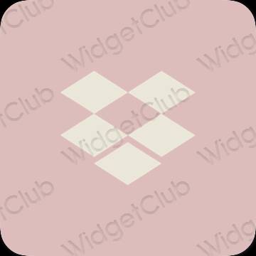 Aesthetic pastel pink Dropbox app icons