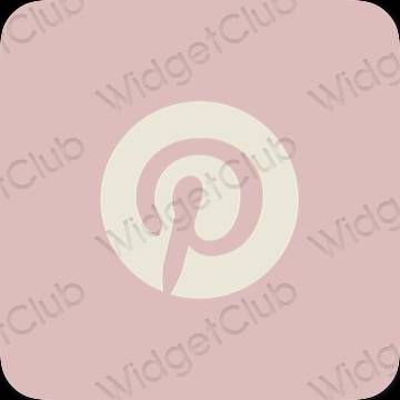 زیبایی شناسی صورتی پاستلی Pinterest آیکون های برنامه
