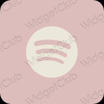 Aesthetic pastel pink Spotify app icons