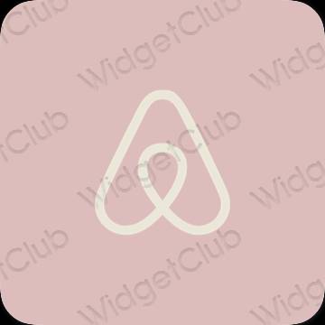 زیبایی شناسی صورتی پاستلی Airbnb آیکون های برنامه