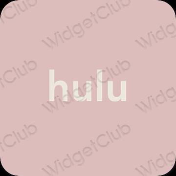 Aesthetic pastel pink hulu app icons
