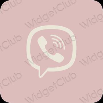 Aesthetic pastel pink Viber app icons