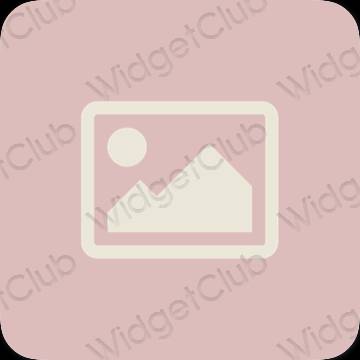 Aesthetic pastel pink Photos app icons