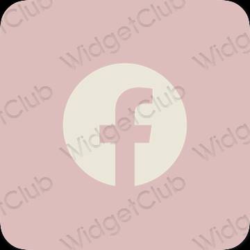 Aesthetic pastel pink Facebook app icons