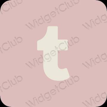Aesthetic pastel pink Tumblr app icons