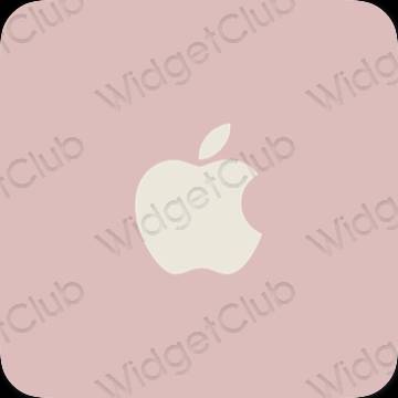 Aesthetic pastel pink Apple Store app icons