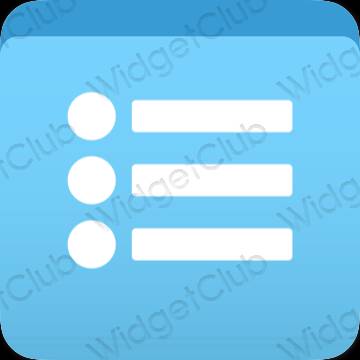 Aesthetic blue Reminders app icons