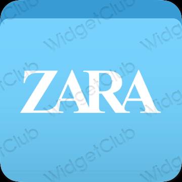 Aesthetic blue ZARA app icons