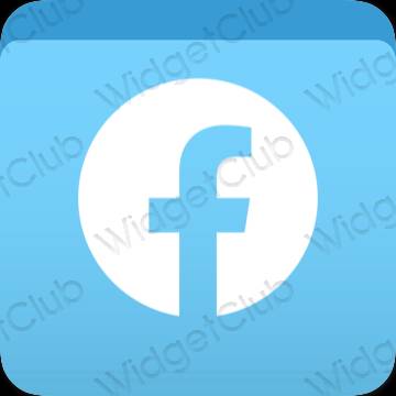 Aesthetic blue Facebook app icons