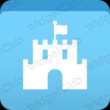 Aesthetic blue Disney app icons
