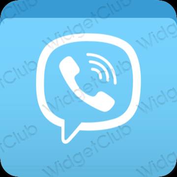 Aesthetic blue Viber app icons