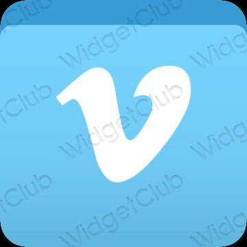 Aesthetic blue Vimeo app icons