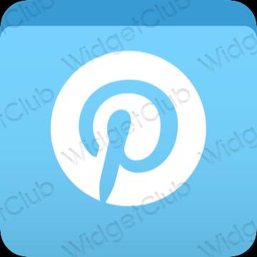 Aesthetic blue Pinterest app icons