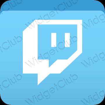 Aesthetic blue Twitch app icons