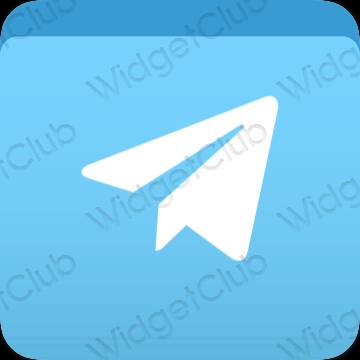 Aesthetic blue Telegram app icons