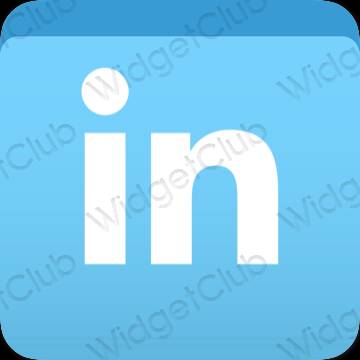 Aesthetic blue Linkedin app icons