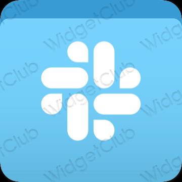 Aesthetic blue Slack app icons
