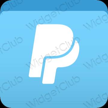 Aesthetic blue Paypal app icons