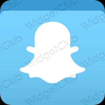 Aesthetic blue snapchat app icons