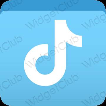 Aesthetic blue TikTok app icons
