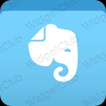 Aesthetic blue Evernote app icons
