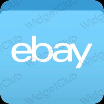 Estetik biru eBay ikon aplikasi