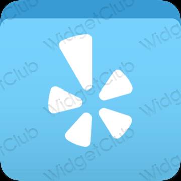 زیبایی شناسی آبی Yelp آیکون های برنامه
