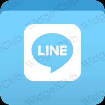 Aesthetic blue LINE app icons