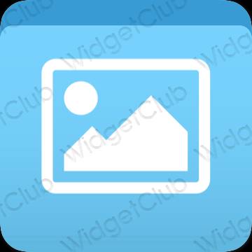 Aesthetic blue Photos app icons