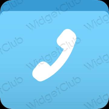 Aesthetic blue Phone app icons