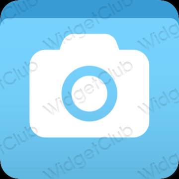 Aesthetic blue Camera app icons