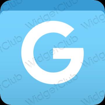 Ესთეტიური ლურჯი Google აპლიკაციის ხატები