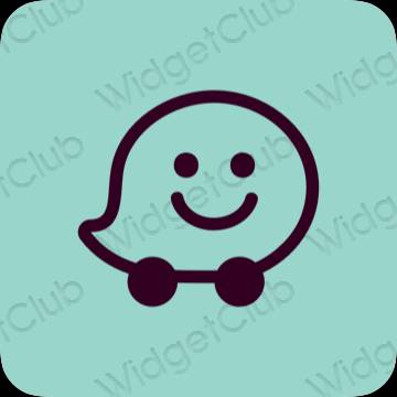 אייקוני אפליקציה Waze אסתטיים