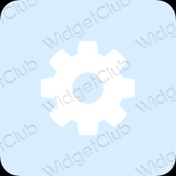 Aesthetic pastel blue Settings app icons