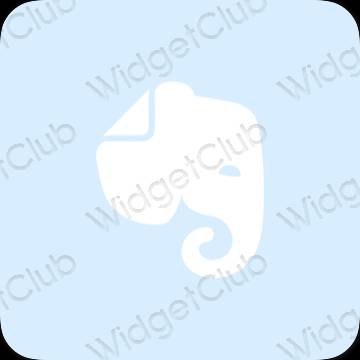 Estetický pastelově modrá Evernote ikony aplikací