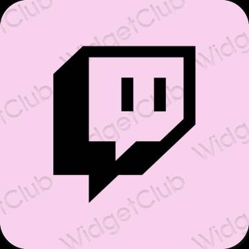 زیبایی شناسی رنگ بنفش Twitch آیکون های برنامه