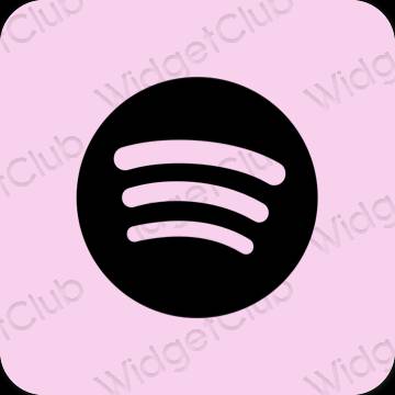 Esthétique mauve Spotify icônes d'application