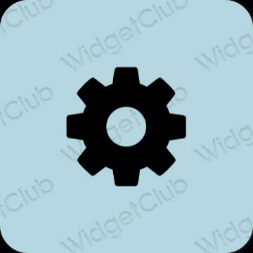 Aesthetic pastel blue Settings app icons
